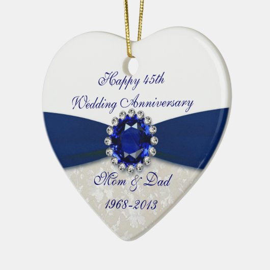 Damask 45th Wedding Jubileum Ornament (Links)
