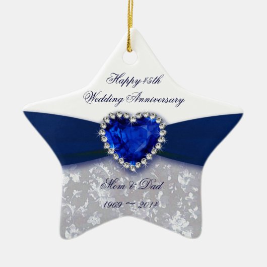 Damask 45th Wedding Jubileum Ornament (Voorkant)