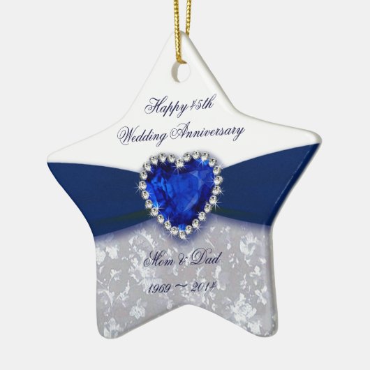 Damask 45th Wedding Jubileum Ornament (Links)