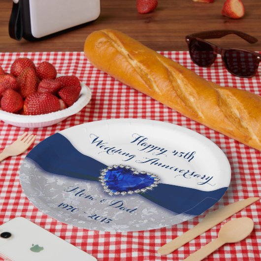 Damask 45th Wedding Jubileum Paper Bord (Picknick)