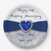 Damask 45th Wedding Jubileum Paper Bord (Voorkant)