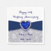Damask 45th Wedding Jubileum Paper Napkin Servetten (Voorkant)