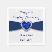 Damask 45th Wedding Jubileum Paper Napkin Servetten (Voorkant)