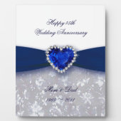 Damask 45th Wedding Jubileum Plaque Fotoplaat (Voorkant)