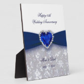 Damask 45th Wedding Jubileum Plaque Fotoplaat (Zijkant)