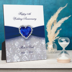 Damask 45th Wedding Jubileum Plaque Fotoplaat