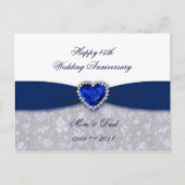 Damask 45th Wedding Jubileum Post Kaart (Voorkant)