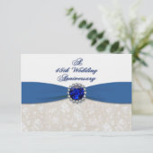 Damask 45th Wedding Jubileum RSVP Uitnodiging (Staand voorkant)