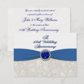 Damask 45th Wedding Jubileum RSVP Uitnodiging (Voorkant / Achterkant)