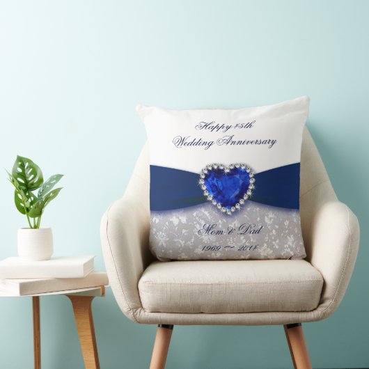 Damask 45th Wedding Jubileum Sierkussen (Stoel)