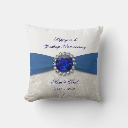 Damask 45th Wedding Jubileum Sierkussen (Voorkant)