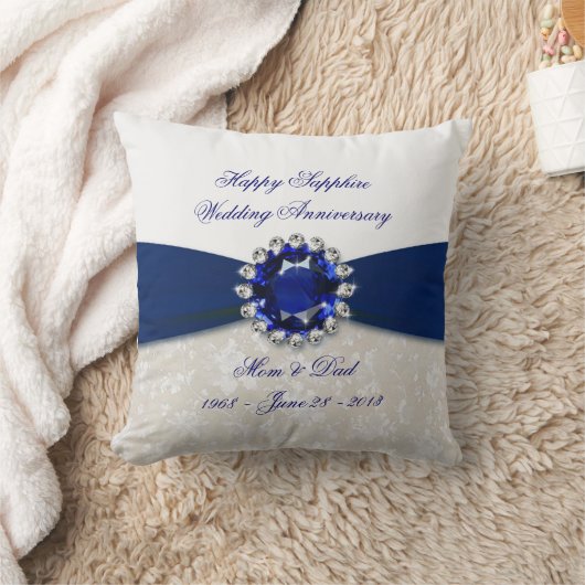 Damask 45th Wedding Jubileum Sierkussen (Deken)