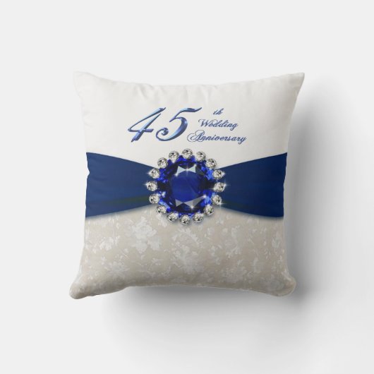 Damask 45th Wedding Jubileum Sierkussen (Achterkant)