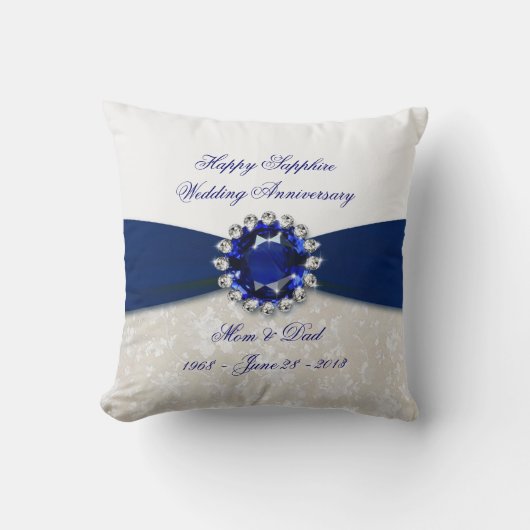 Damask 45th Wedding Jubileum Sierkussen (Voorkant)