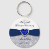 Damask 45th Wedding Jubileum Sleutelhanger (Voorkant)