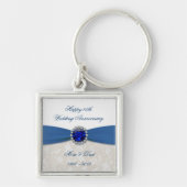 Damask 45th Wedding Jubileum Sleutelhanger (Voorkant)