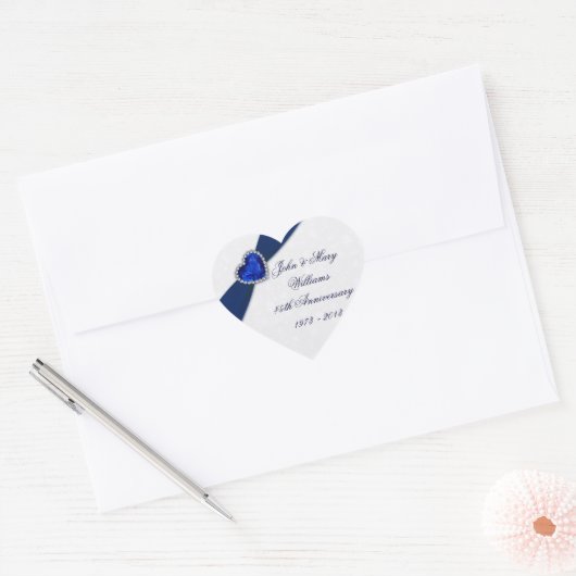Damask 45th Wedding Jubileum Sticker (Envelop)