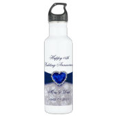 Damask 45th Wedding Jubileum Waterfles (Voorkant)