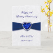 Damask 45th Wedding Jubileum Wenskaart Kaart (Gele Bloem)