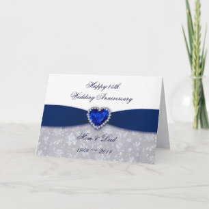 Damask 45th Wedding Jubileum Wenskaart Kaart