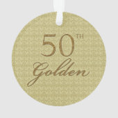 Damask 50th Golden Jubileum Foto Kerstmis Ornament (achterkant)