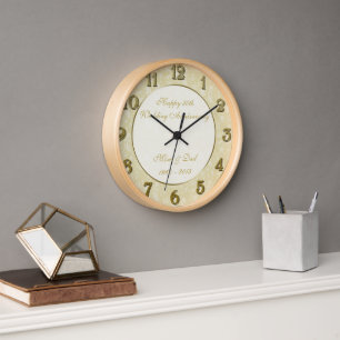 Damask 50th Wedding Jubileum Clock