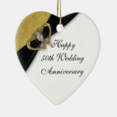 Damask 50th Wedding Jubileum Heart Ornament (Rechts)