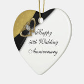 Damask 50th Wedding Jubileum Heart Ornament (Links)