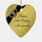 Damask 50th Wedding Jubileum Heart Ornament (Rechts)