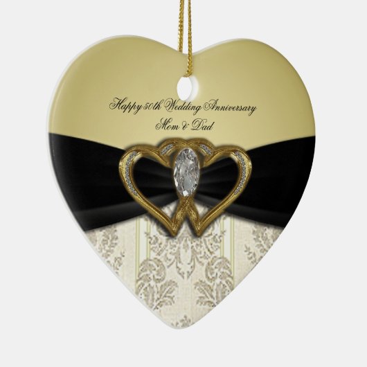 Damask 50th Wedding Jubileum Ornament (Rechts)