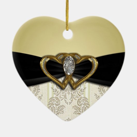 Damask 50th Wedding Jubileum Ornament (Achterkant)