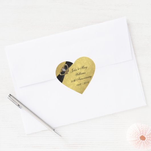 Damask 50th Wedding Jubileum Sticker (Envelop)