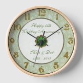 Damask 55th Wedding Anniversary Clock (Voorkant)