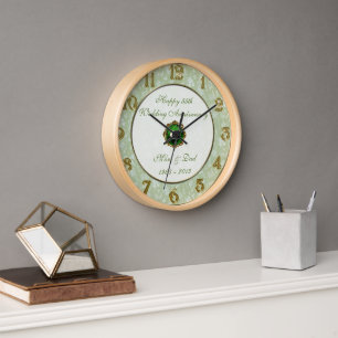 Damask 55th Wedding Anniversary Clock