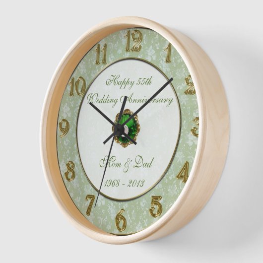 Damask 55th Wedding Anniversary Clock (Hoek)