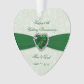 Damask 55th Wedding Jubileum AcrylOrnament Ornament (voorkant)