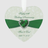 Damask 55th Wedding Jubileum AcrylOrnament Ornament (voorkant)