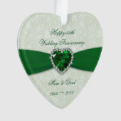 Damask 55th Wedding Jubileum AcrylOrnament Ornament (voorkant)