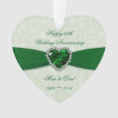 Damask 55th Wedding Jubileum AcrylOrnament Ornament (achterkant)