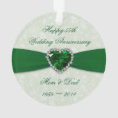 Damask 55th Wedding Jubileum AcrylOrnament Ornament (achterkant)