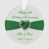 Damask 55th Wedding Jubileum AcrylOrnament Ornament (voorkant)