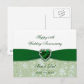 Damask 55th Wedding Jubileum Briefkaart (Voorkant / Achterkant)
