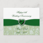 Damask 55th Wedding Jubileum Briefkaart (Voorkant)