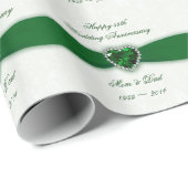 Damask 55th Wedding Jubileum Design Cadeaupapier (Rol Hoek)