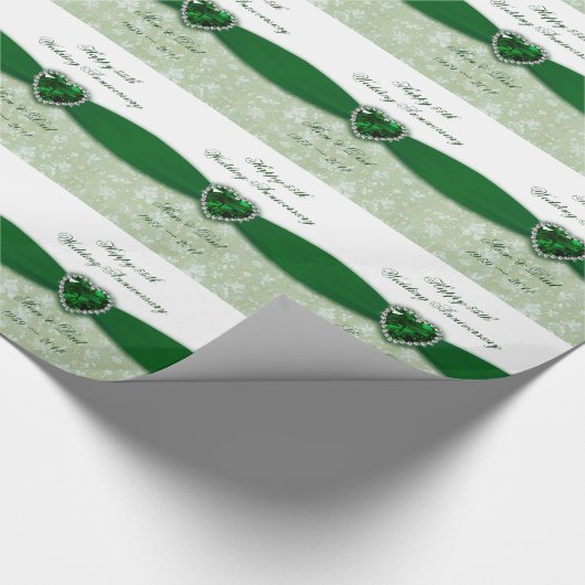 Damask 55th Wedding Jubileum Design Cadeaupapier (Hoek)