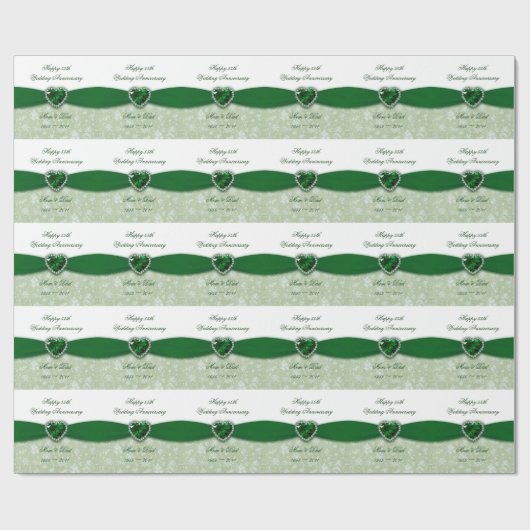 Damask 55th Wedding Jubileum Design Cadeaupapier (Vlak)