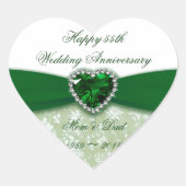 Damask 55th Wedding Jubileum Hart Sticker (Voorkant)