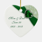 Damask 55th Wedding Jubileum Heart Ornament (Achterkant)