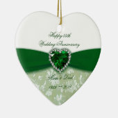 Damask 55th Wedding Jubileum Keramisch Ornament (Rechts)
