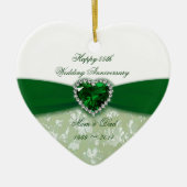 Damask 55th Wedding Jubileum Keramisch Ornament (Voorkant)